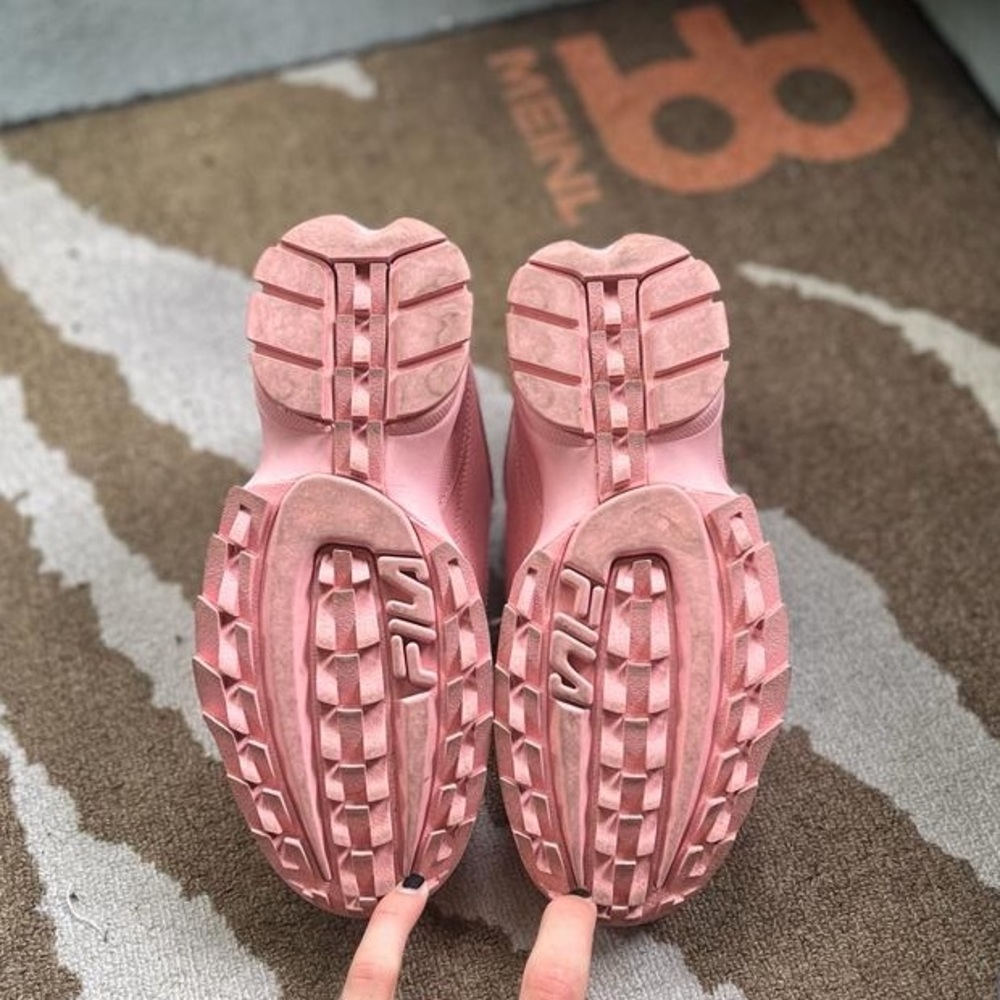 Pink Fila Disruptors Sneakers View 2
